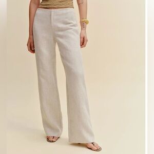 Reformation Cream Wide Leg Pants